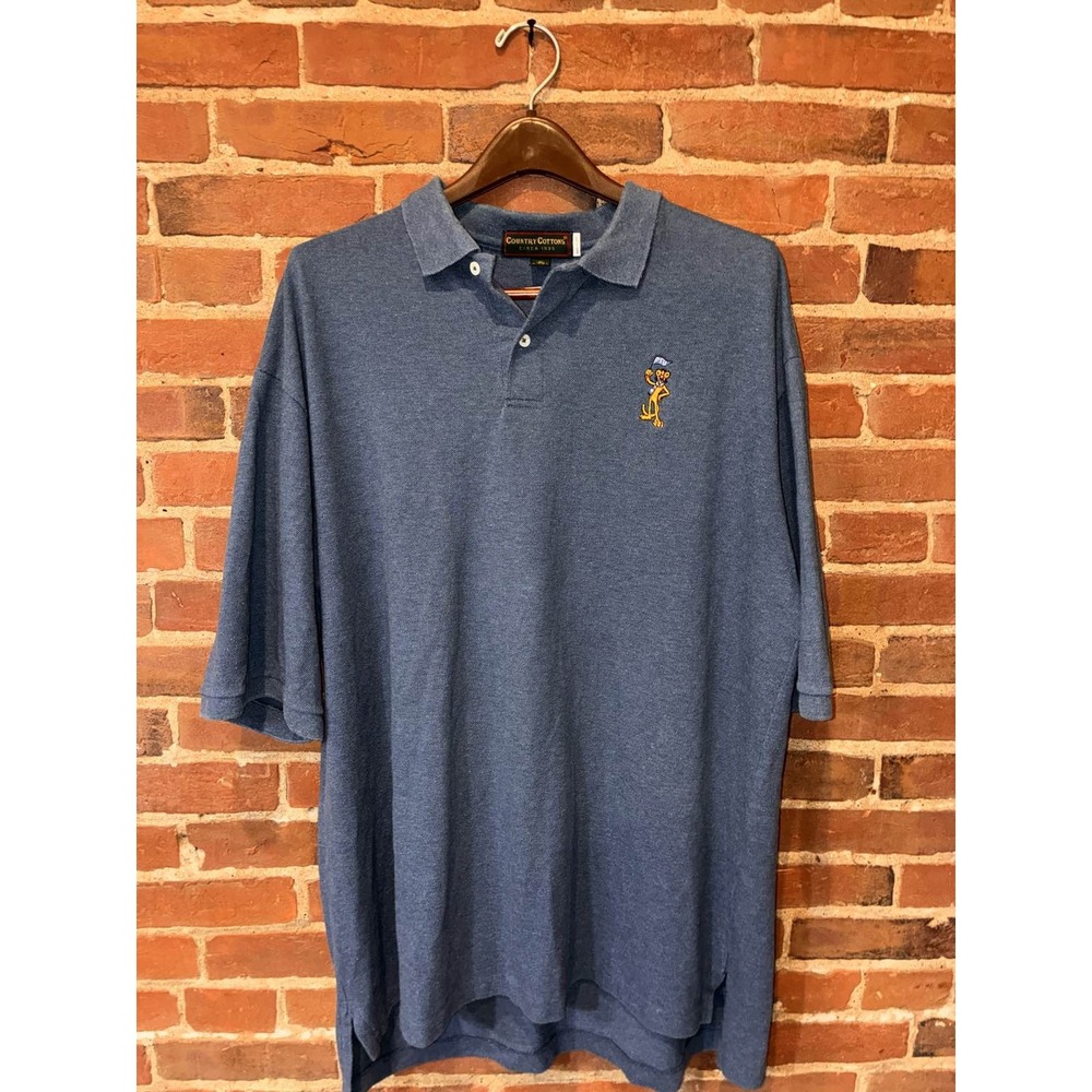 NCAA Penn State Nittany Lions Vintage Polo Men's Blue Embroidered Mascot PSU - Picture 1 of 8